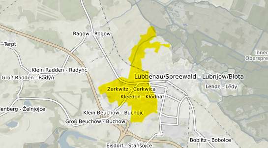 Immobilienpreisekarte L&uuml;bbenau Spreewald Zerkwitz